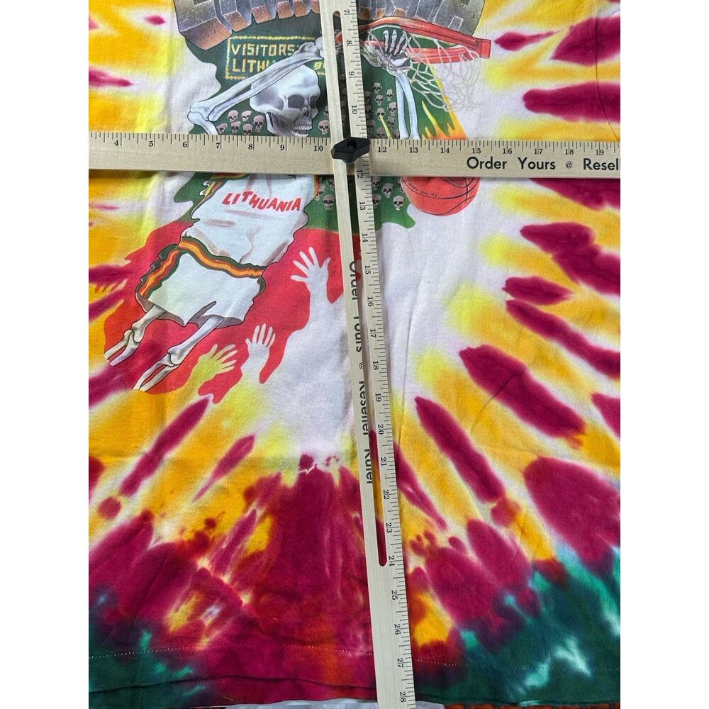VINTAGE 1992 GRATEFUL DEAD LITHUANIA BASKETBALL SHIRT LIQUID BLUE LARGE VTG - Picture 9 of 10